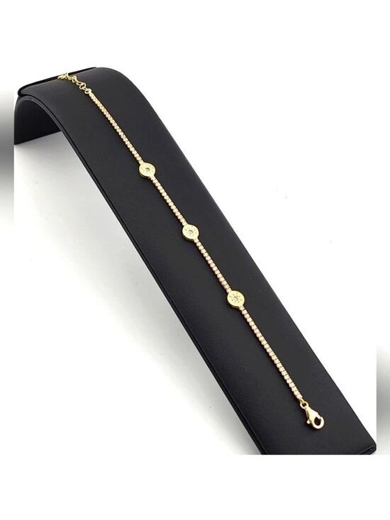 Jewelry - Elegant Gold Tone Bracelet Stamped 925